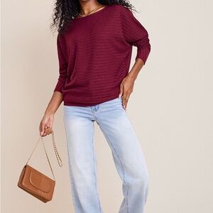 francesca’s burgundy long sleeve shirt